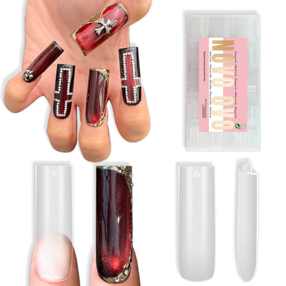 Long Sharp Square Clear Nail Tips 360