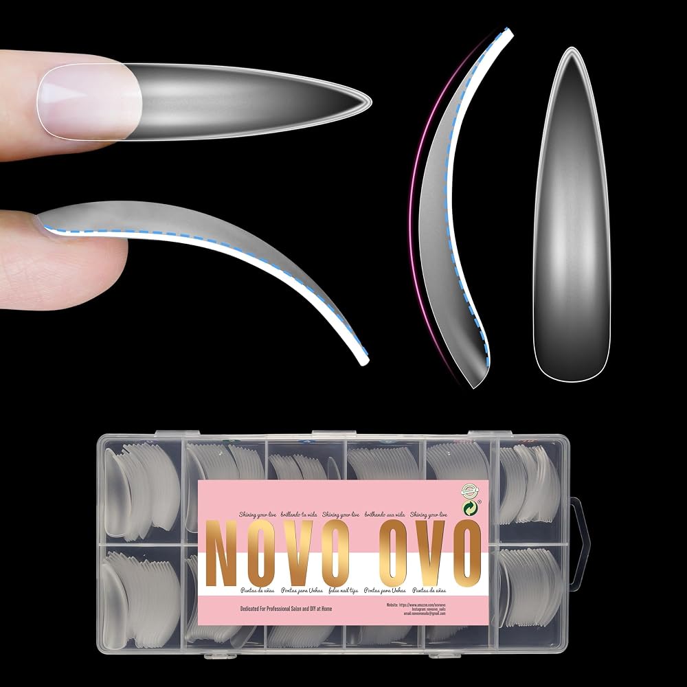 XXL Curved Stiletto Almond Nail Tips 240