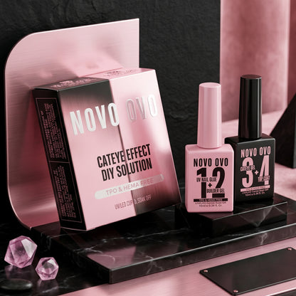 UV nail glue (as builder gel)cat eye top coat kit