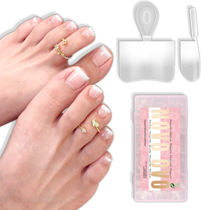 Half Cover Toe Nail Tips Ombre Soft White French Tip