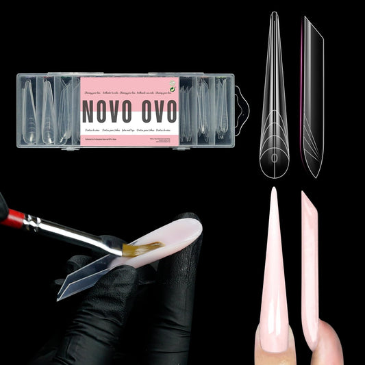 Extra Long Russian Coffin Nail Dual Forms 70 Pcs 14 Sizes
