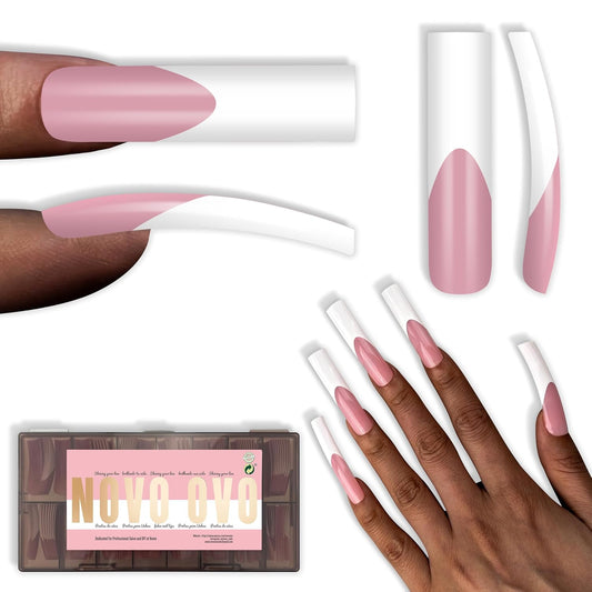 Halloween XXL Sharp Square Slight Curved Nail Tips French Tip