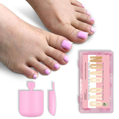 Sharp Square Pure Color Toe Nail Tips Pink 240