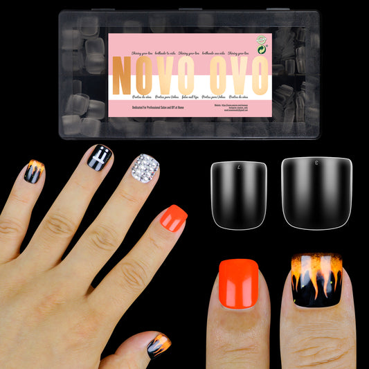 Nail Tips for Men Short Square Round