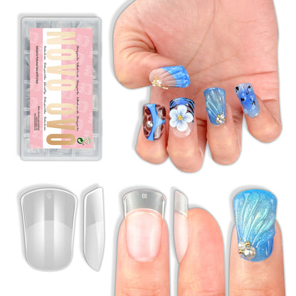 Short Round Duck Nail Tips Clear 240