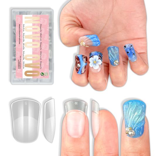 Short Round Duck Nail Tips Clear 240