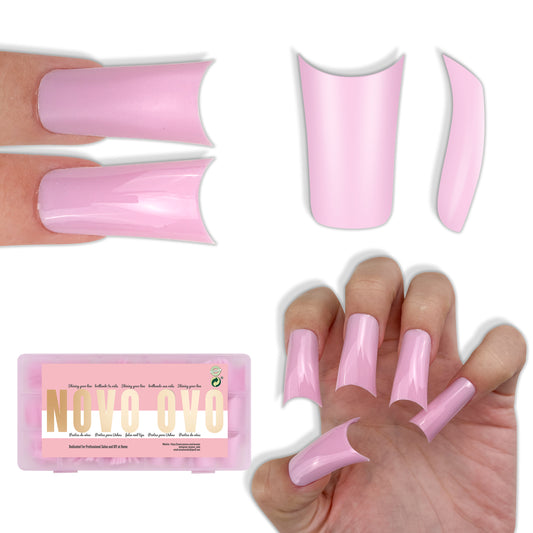 Medium Duck Nails Pure Color Pink