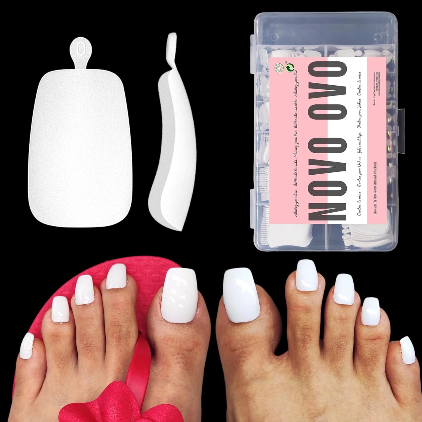 Long Toe Nails Pure White