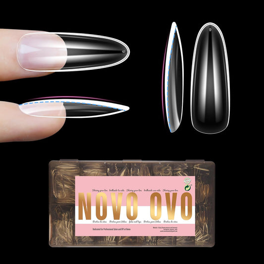 L Natural Thick Oval Nail Tips