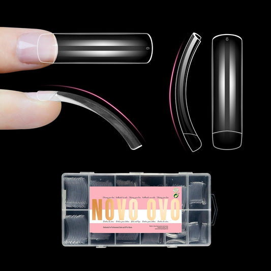 XXL Half Cover Curved Square Nail Tips