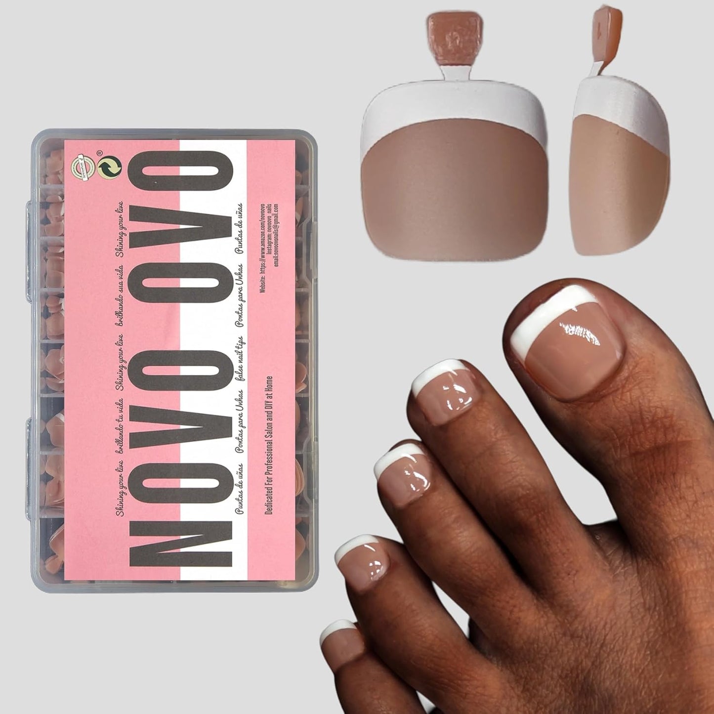 French Tip Toenails Brown Pink