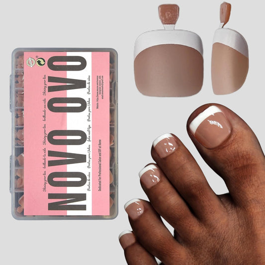 French Tip Toenails Brown Pink