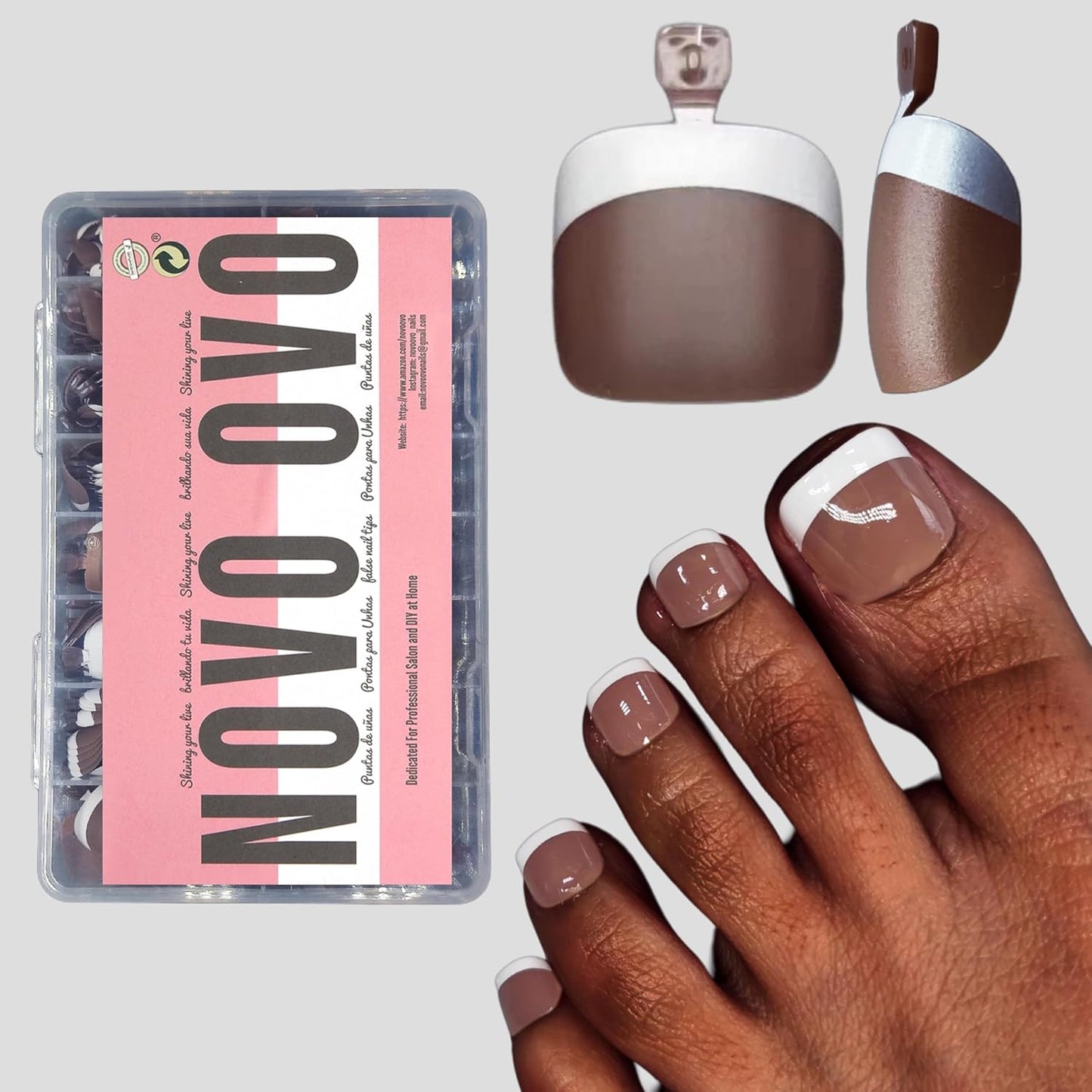 French Tip Toenails Dark Brown