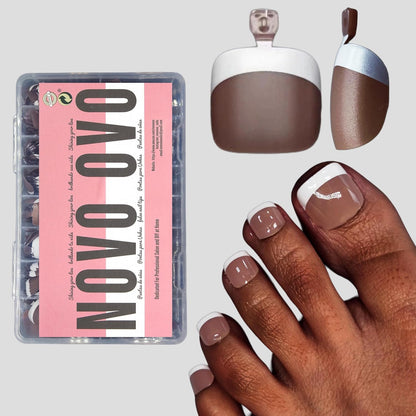 French Tip Toenails Dark Brown