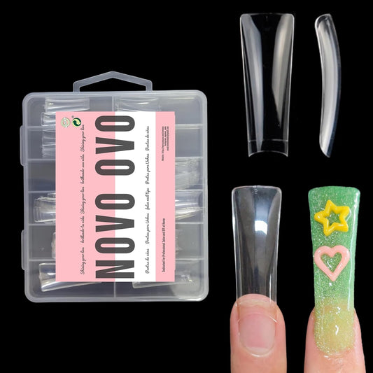 Half Cover Long Duck Nails 11 Sizes 110 Pcs