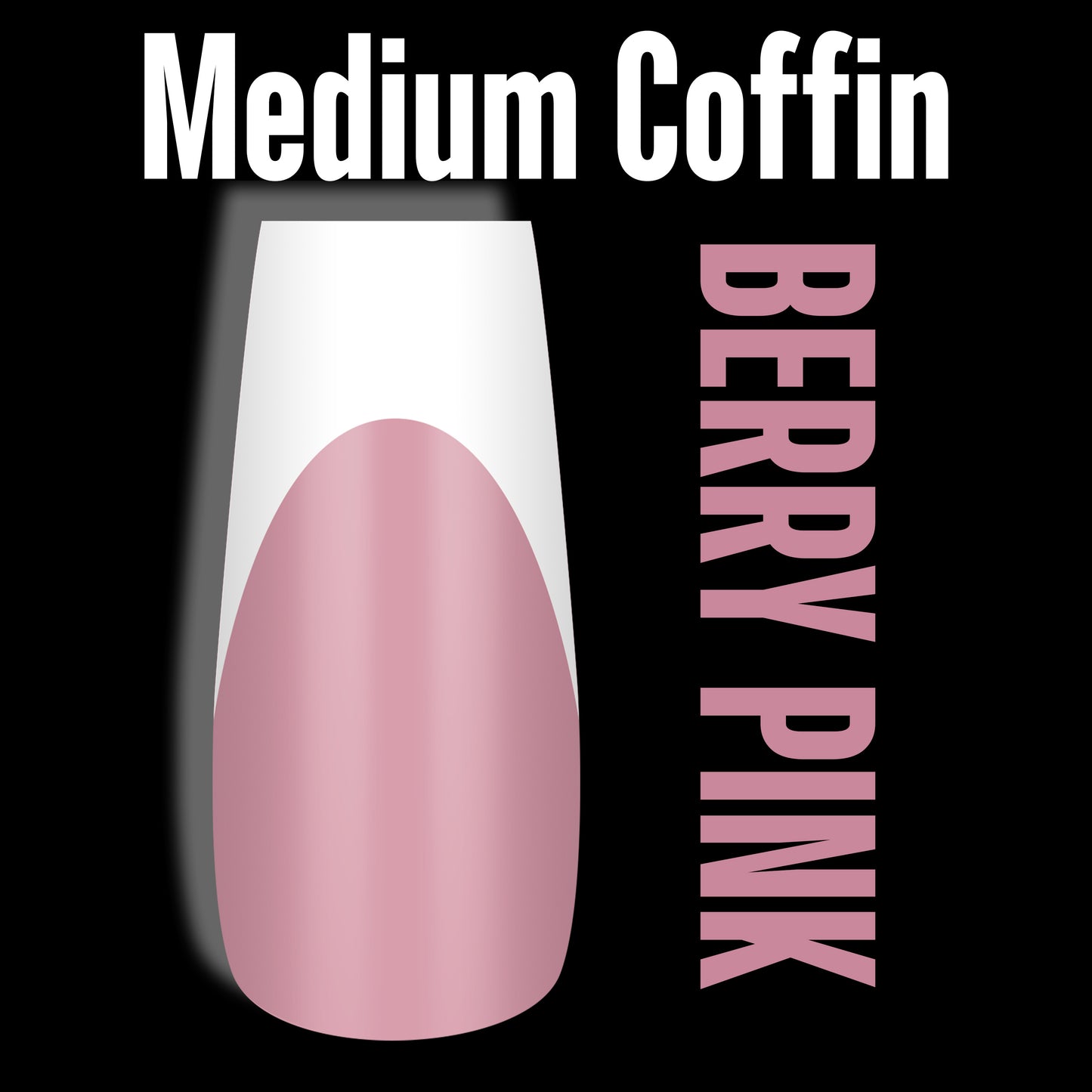 Coffin Medium White French Tip Berry Pink