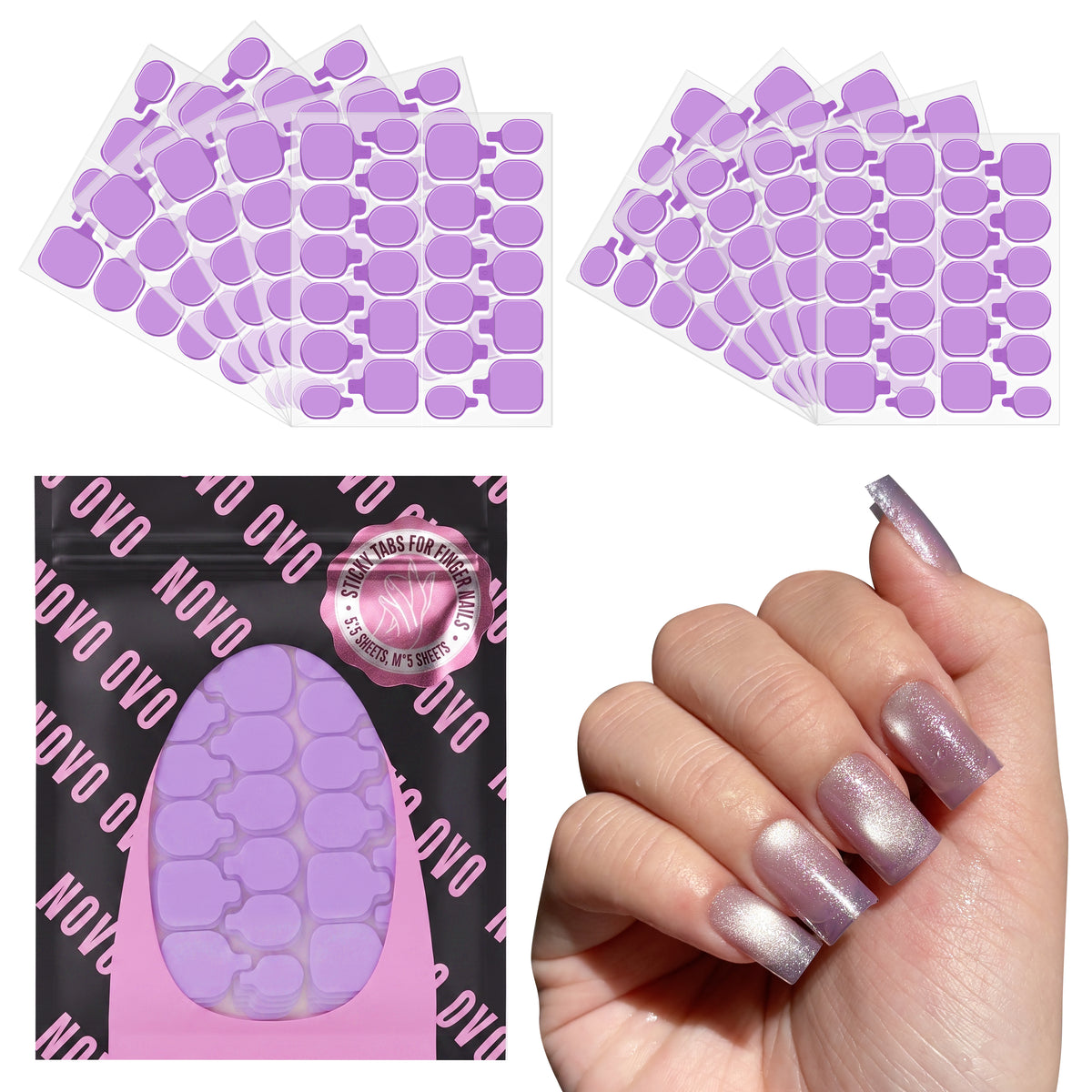 sticky tabs for finger nails 24 sizes