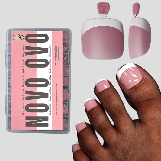 French Tip Toenails Berry Pink 15 Sizes 360 Pcs