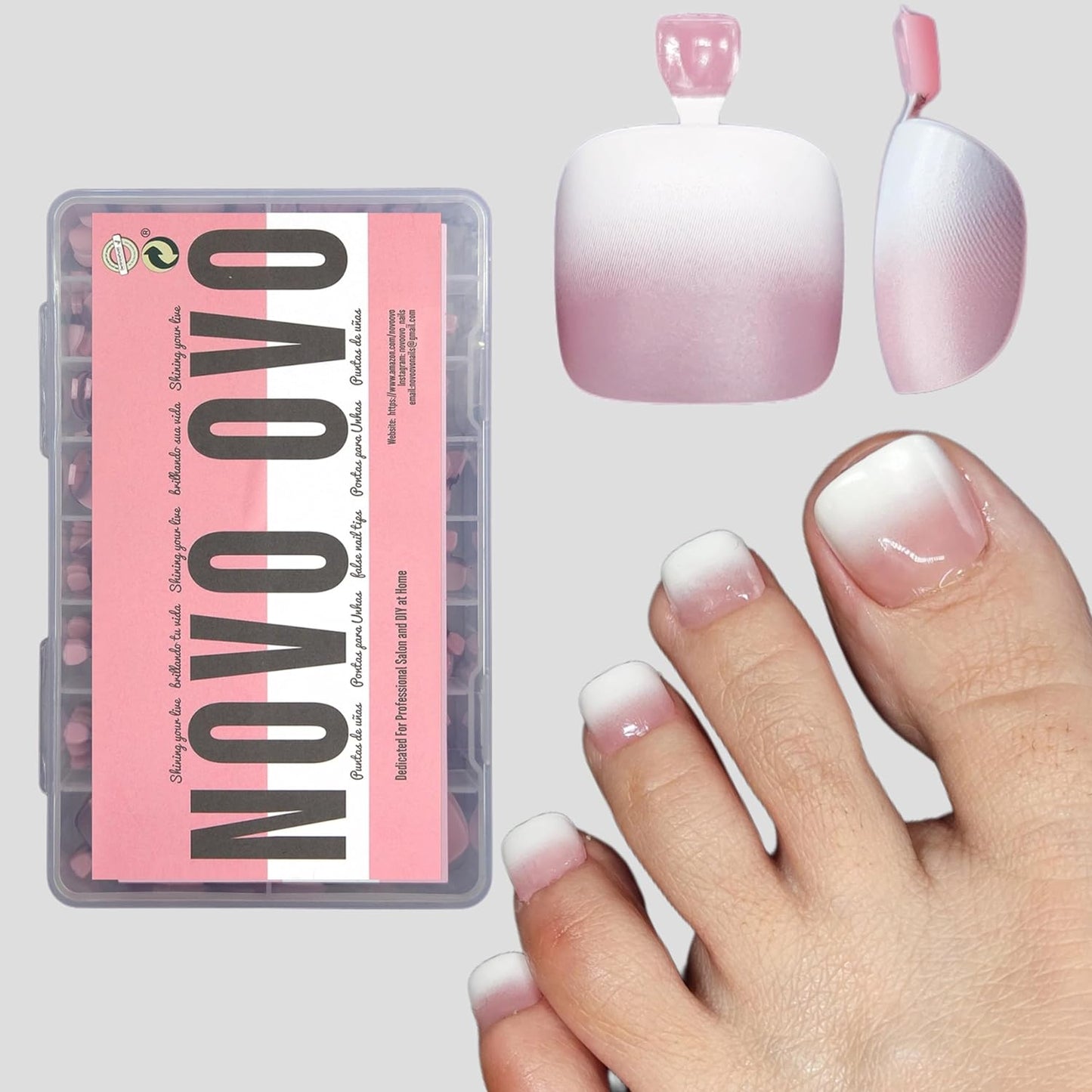 French Tip Toenails Berry Ombre