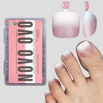French Tip Toenails Berry Ombre