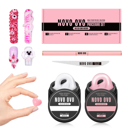 NOVO OVO Upgraded NON-STICKY Polygel Solution Procedure Set