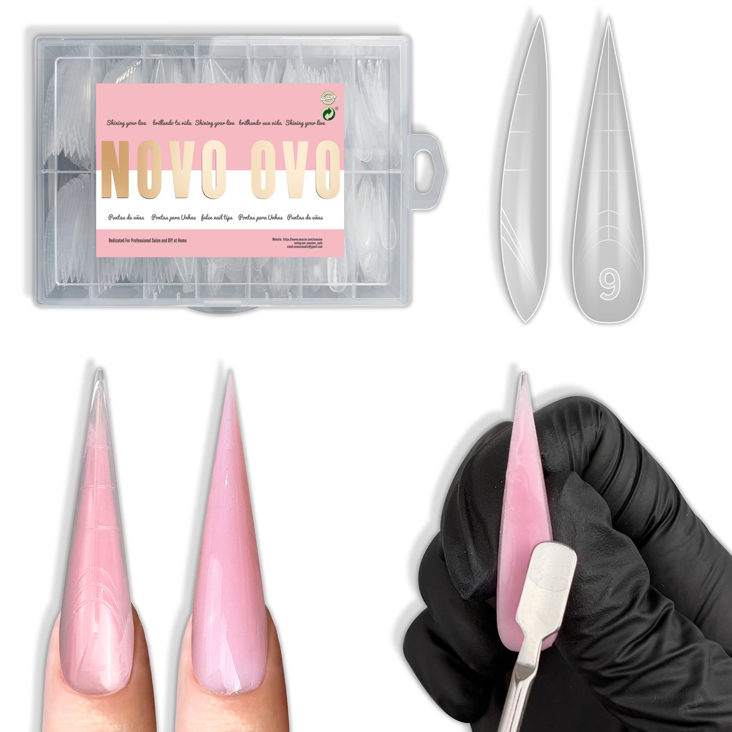 Stiletto XL/ XXL Nail Dual Form for Polygel 280