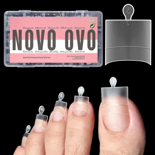 Square Toe Nail Tips Half Cover 15 Sizes 240 Pcs