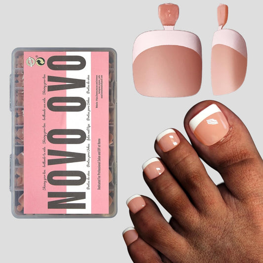 French Tip Toenails Orange Pink 15 Sizes 360 Pcs