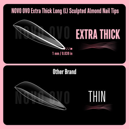 L Sculpted Thick Almond Nail Tips