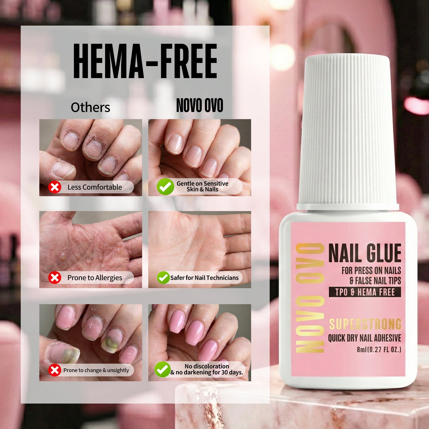 Quick Dry Nail Glue for Press On Nails & False Nail Tips