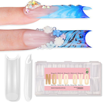 Halloween XXL Square Nail Tips with Sharp Point Moon Curve