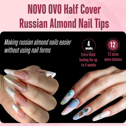 Russian Almond Oval Half Cover 12 Sizes 320 Pcs