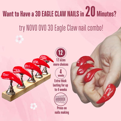 Eagle Claw 3D Kit (120 Pcs) With 2 Solid Sulpture Gel Glue (20ml Each)