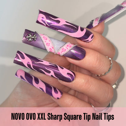 XXL Sharp Square Nail Tips Clear 240