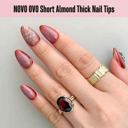 Short Almond Thick Clear Nail Tips