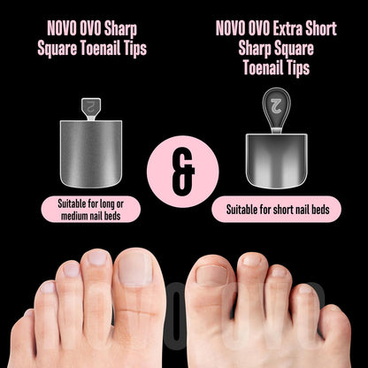 Short and Medium Sharp Square Toe Nail Tips Combo