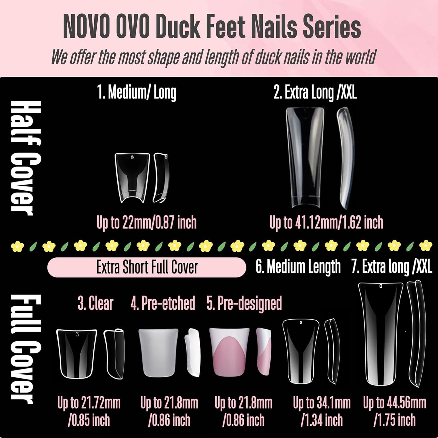 Half Cover Duck Nails Transparent In Bag