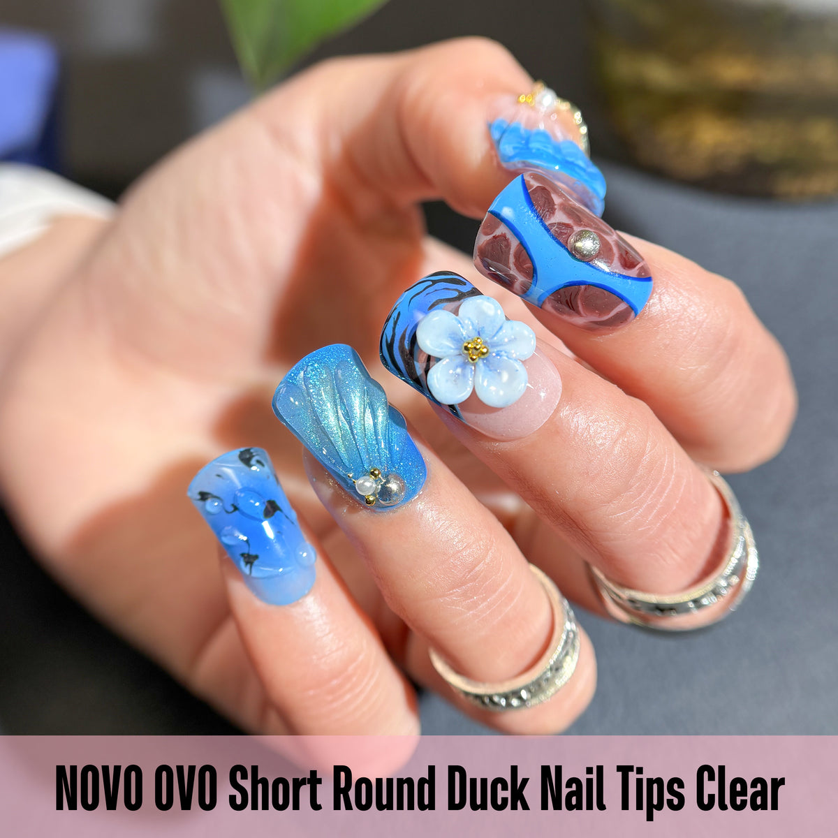Short Round Duck Nail Tips Clear 240