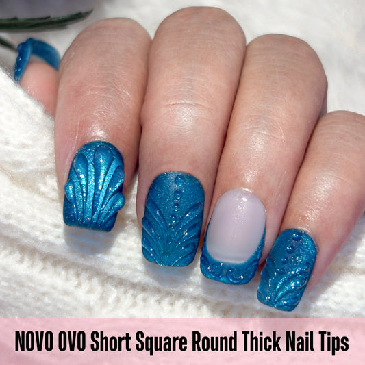 Square Round Short Thick Nail Tips 240
