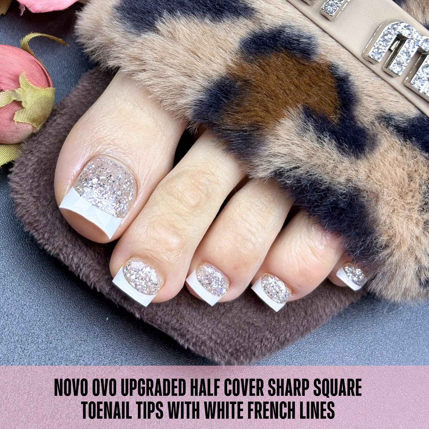Half Cover Toe Nail Tips White French Tip