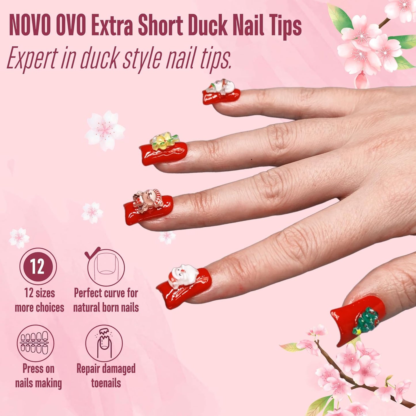 Full Cover Duck Nails Extra Short
