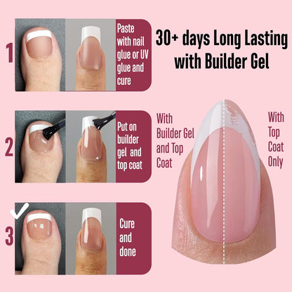 French Tip Matching Press On Nail Tips Set