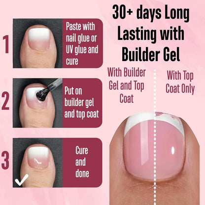 French Tip Toenails Berry Ombre