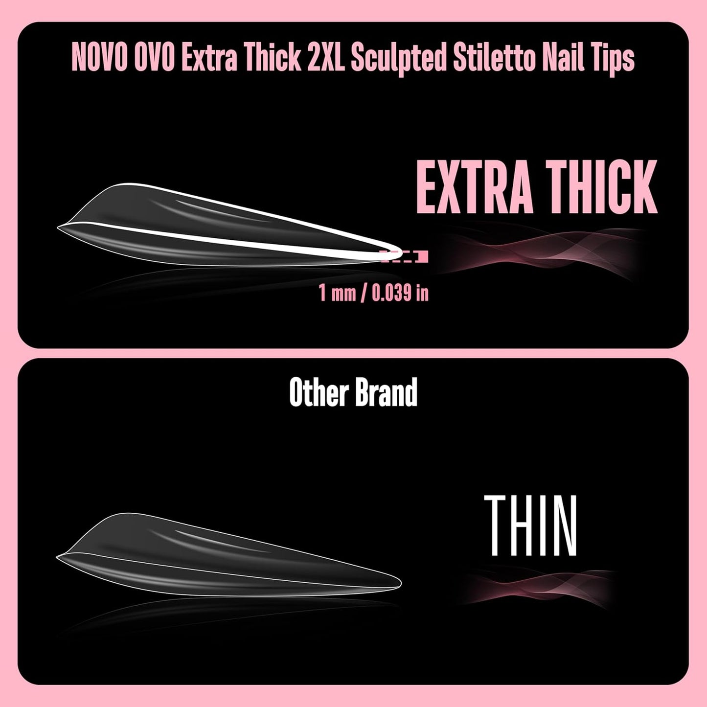 Halloween XXL Sculpted Thick Stiletto Nail Tips