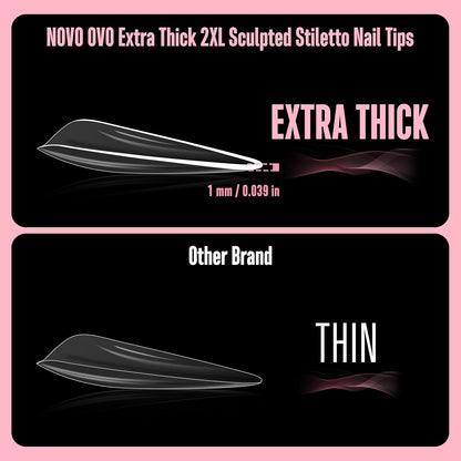 Halloween XXL Sculpted Thick Stiletto Nail Tips