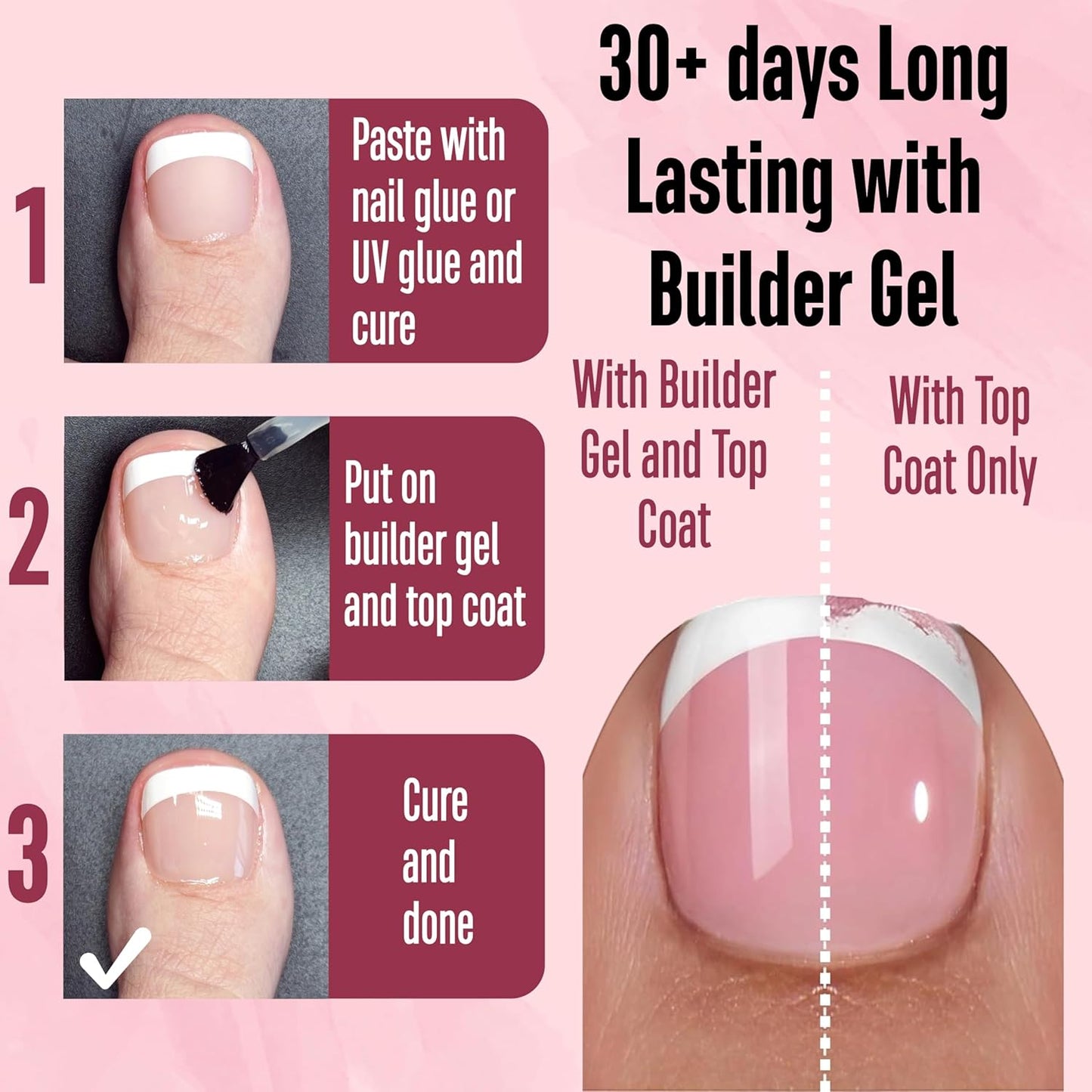 French Tip Toenails Light Pink