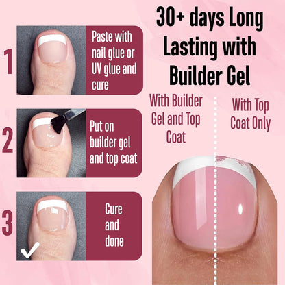 French Tip Toenails Light Pink