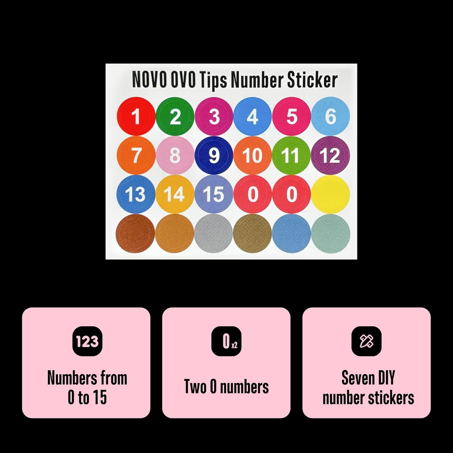 Nail Tips Number Stickers