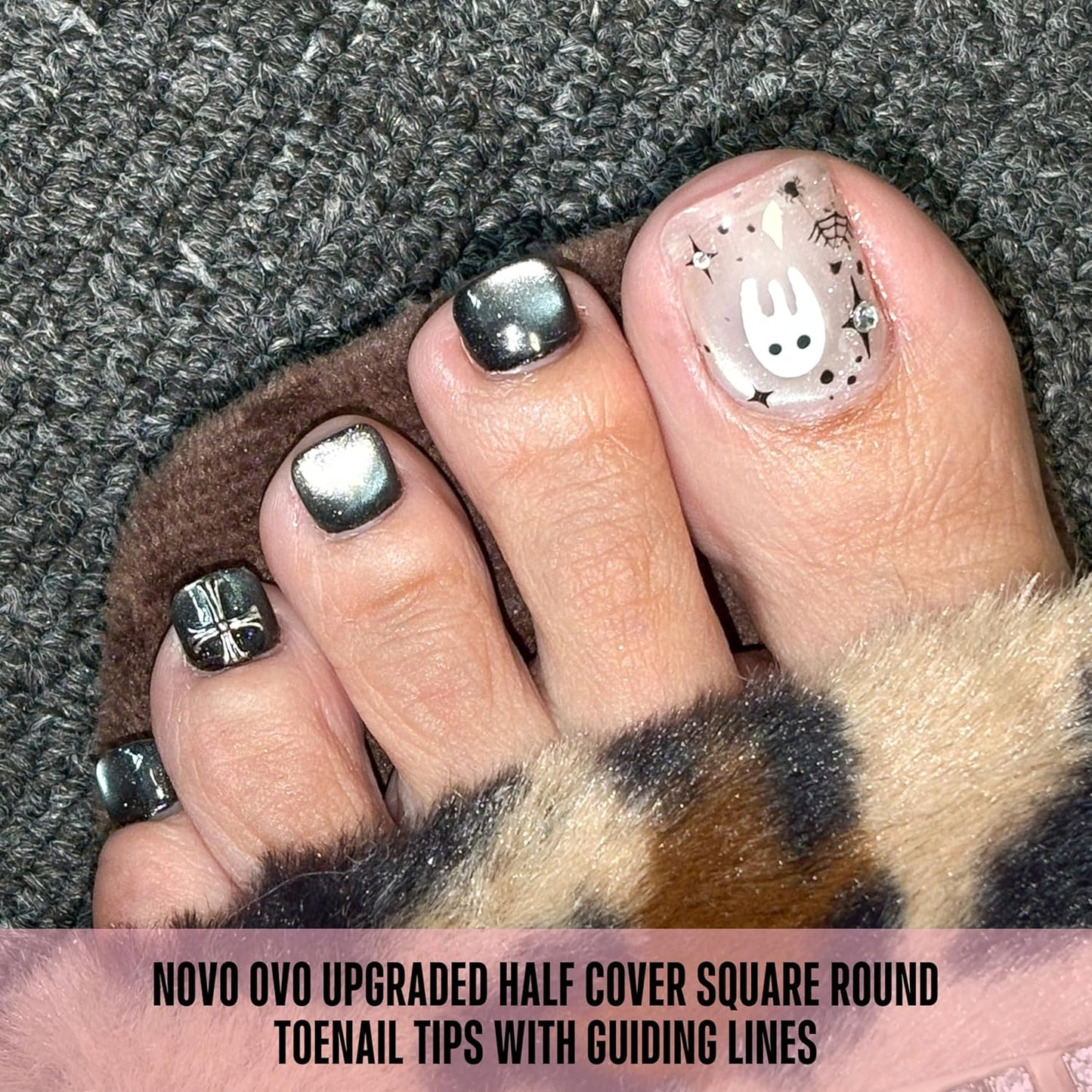 Square Round Toe Nail Tips Half Cover
