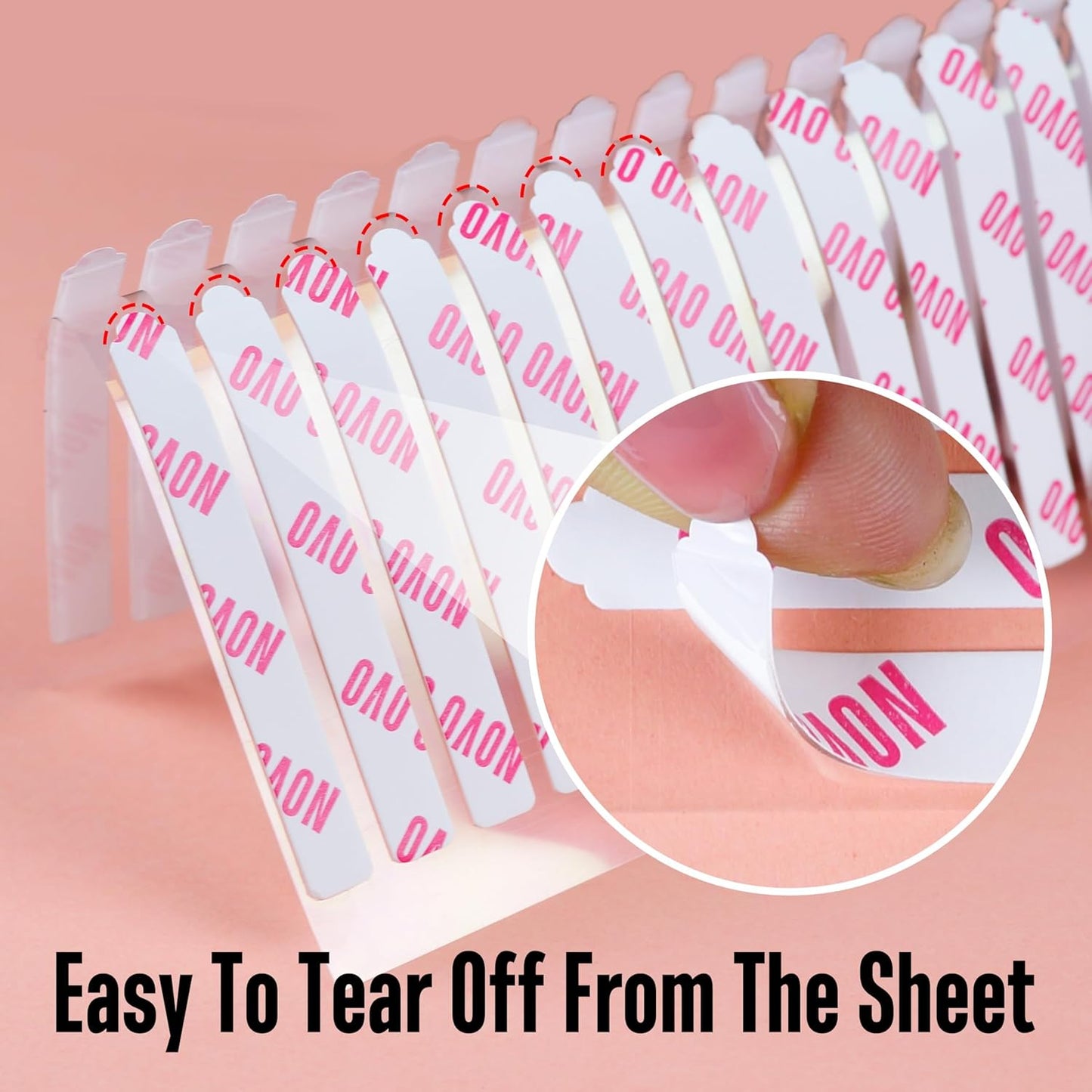 Easy Tear Transparent Double-Sided Nail Tape 360 Pc 12 Sheets